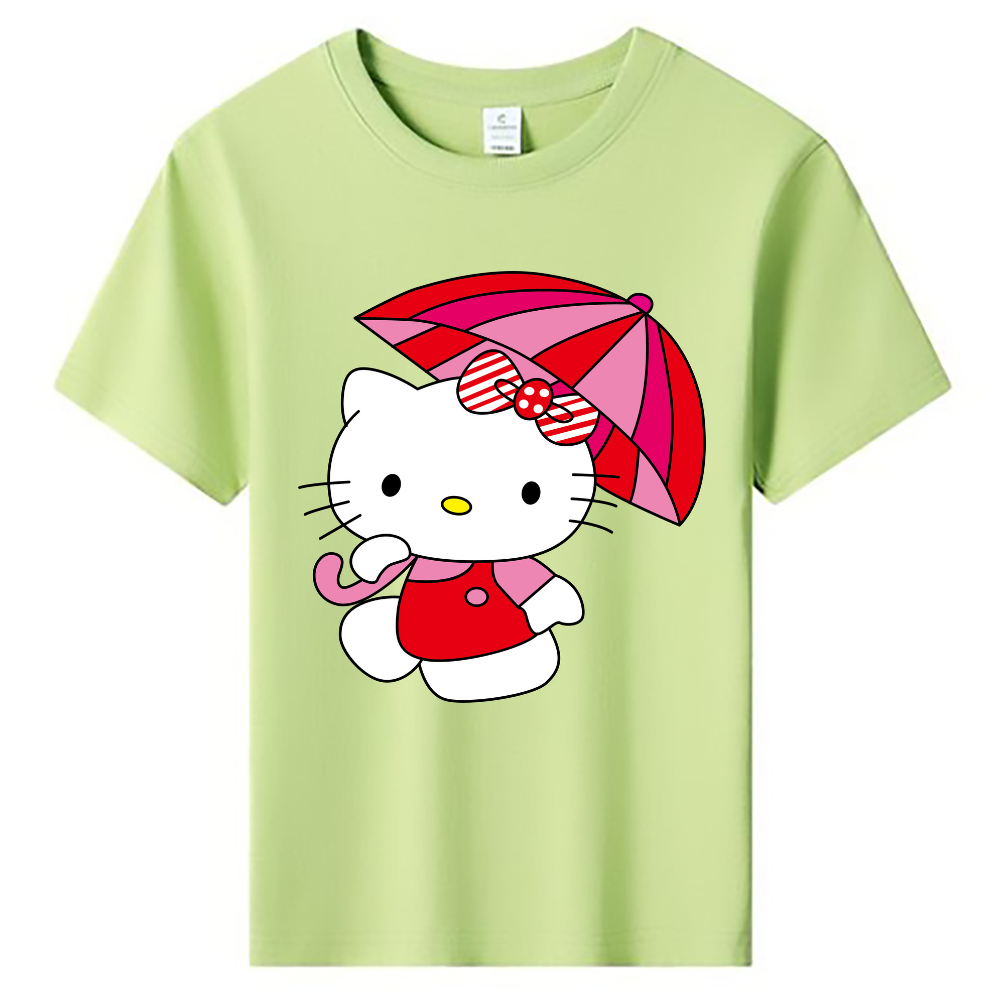 （画像用） Hello Kitty ハローキティ 綿100％キッズTシャツ（フロントプリント）